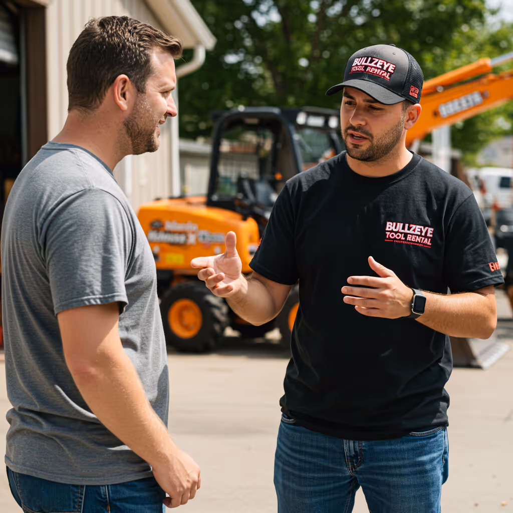 Employee speaking with customer